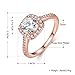 Naivo Gold Plated Crystal Stone Halo Setting Pave Band Engagement Ring Women's (1.90 carats) (Rose Gold, 6)