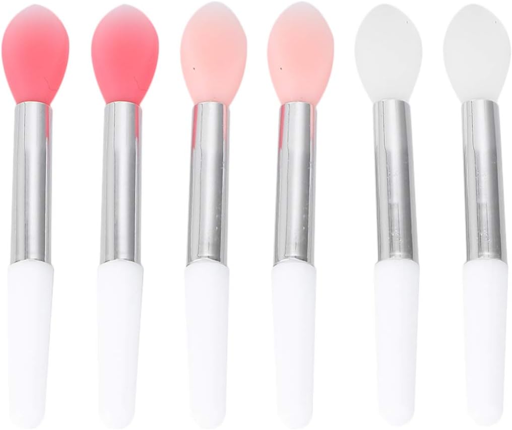 FRCOLOR Silicone Lip Brush,6 Pieces Reusable Single Head Lipstick