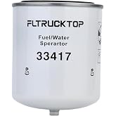 FLTRUCKTOP 33417 Fuel Water Separator Filter for Ford E-250 E-350 | F-250 F-350 Econoline Club Wagon, F-59 Commercial Stripped Chassis for International 1452SC 1652SC 4600 4600LP 4600UH S1654LP