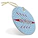 ChalkTalkSPORTS Crew Round Ceramic Ornament | Crew Boat with Holiday Lights