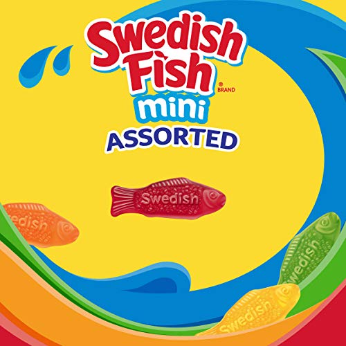 SWEDISH FISH ASSORTED MINI SOFT & CHEWY CANDY, HALLOWEEN CANDY, FAMILY SIZE, 1.8 LB BAG