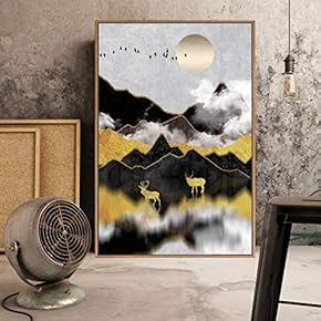 Framed Canvas Home Artwork Decoration Abstract Scenery Canvas Wall Art for Living Room, Bedroom - 16x24 inches