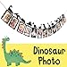 LINGTEER Dinosaur Party Happy Birthday Banner Sweet 1st Baby Shower Baby First Birthday Kids Bday Picture Photo Booth Personalized DIY Banner Party Decorations - Black