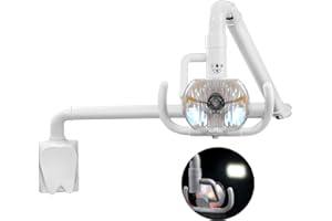 MOUGINIME Global-Dental 50W Wall Hanging Surgical Examination Lamp Wall-Mounted Shadowless Cold Lamp Light with Arm for 22mm