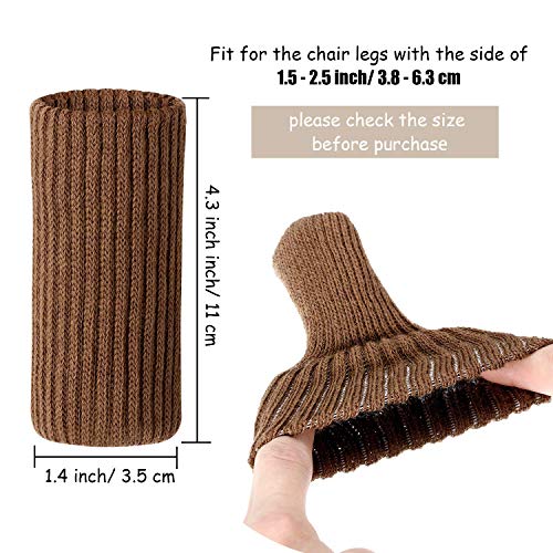 desk chair socks 32 Pcs Noise reduction non slip chocolate color furniture legs for File cabinets etc table chair legs cover - Thumbnail 3