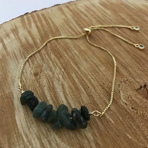 Gold Filled Adjustable Bracelet with Jade Gemstones, Jade Bracelet, Cubic Zirconia Bracelet, Natural Jade Stones