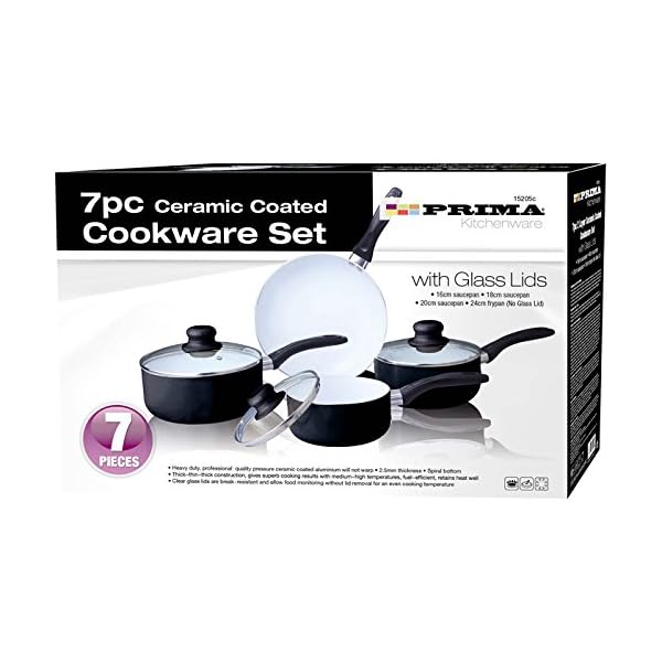 Prima-4-Ceramic-Coated-Cookware-Set-Saucepan-wlid-161820cm-Frypan-24cm-Black-Beige Prima 4 Ceramic Coated Cookware Set (Saucepan w/lid 16,18,20cm Frypan 24cm) Black, Beige