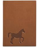 Brown Embossed Horse Leather Journal - Lined -