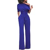 Combinaison Femme élégante Manches Longues - Jumpsuit Pantalon Large Avec Poches - Tissu Doux Extensible - Printemps Automne - 7