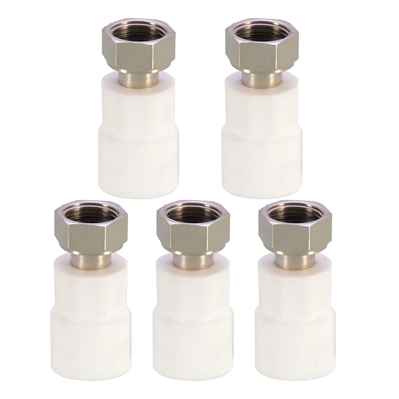 Candeon Plastic Barb Adapter - 5Packs PPR Water Pipe Swivels Adapter 20mm Compact Connectors Interface Water Pipe Swivels Adapter Pipe Fitting for Water Heater ((1/2"))