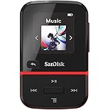 SanDisk 32GB Clip Sport Go MP3 Player, Red - LED Screen and FM Radio - SDMX30-032G-G46R