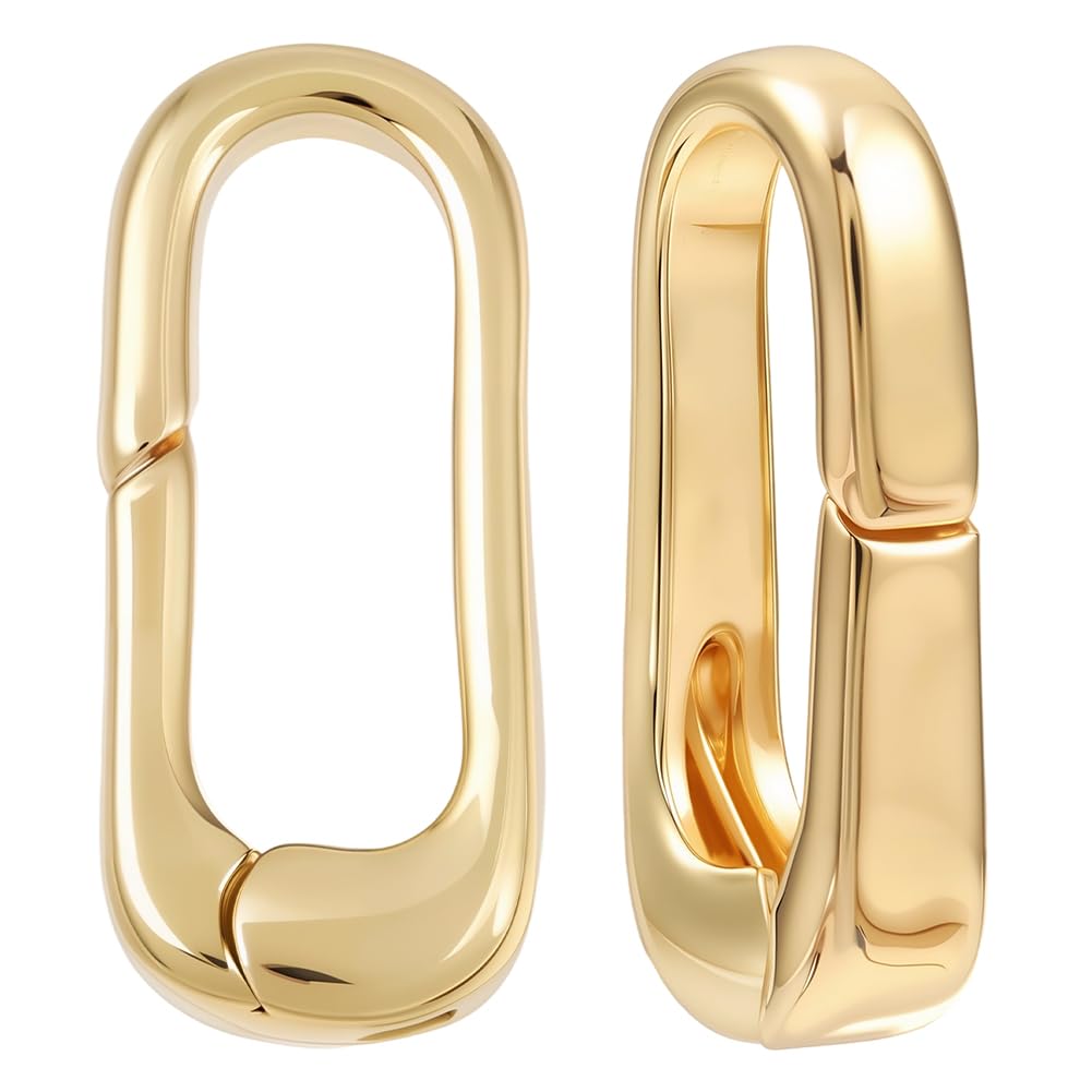 Photo 1 of 1 Box 2Pcs 14K Gold Filled Brass Spring Gate Rings Oval Spring Clasp Necklace Enhancer Shortener Clasp for Bracelet Anklet Jewelry Making