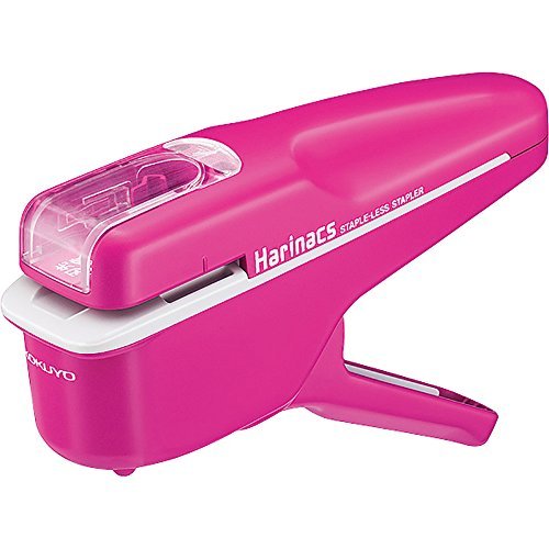 Kokuyo Harinacs Japanese Stapleless Stapler Pink by Kokuyo