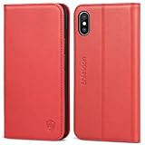 iPhone Xs Max Case, SHIELDON Genuine Leather iPhone Xs Max Wallet Folio Case [Auto Sleep/Wake] [Magnetic Closure] [RFID Blocking] Card Slots Compatible with iPhone Xs Max (6.5