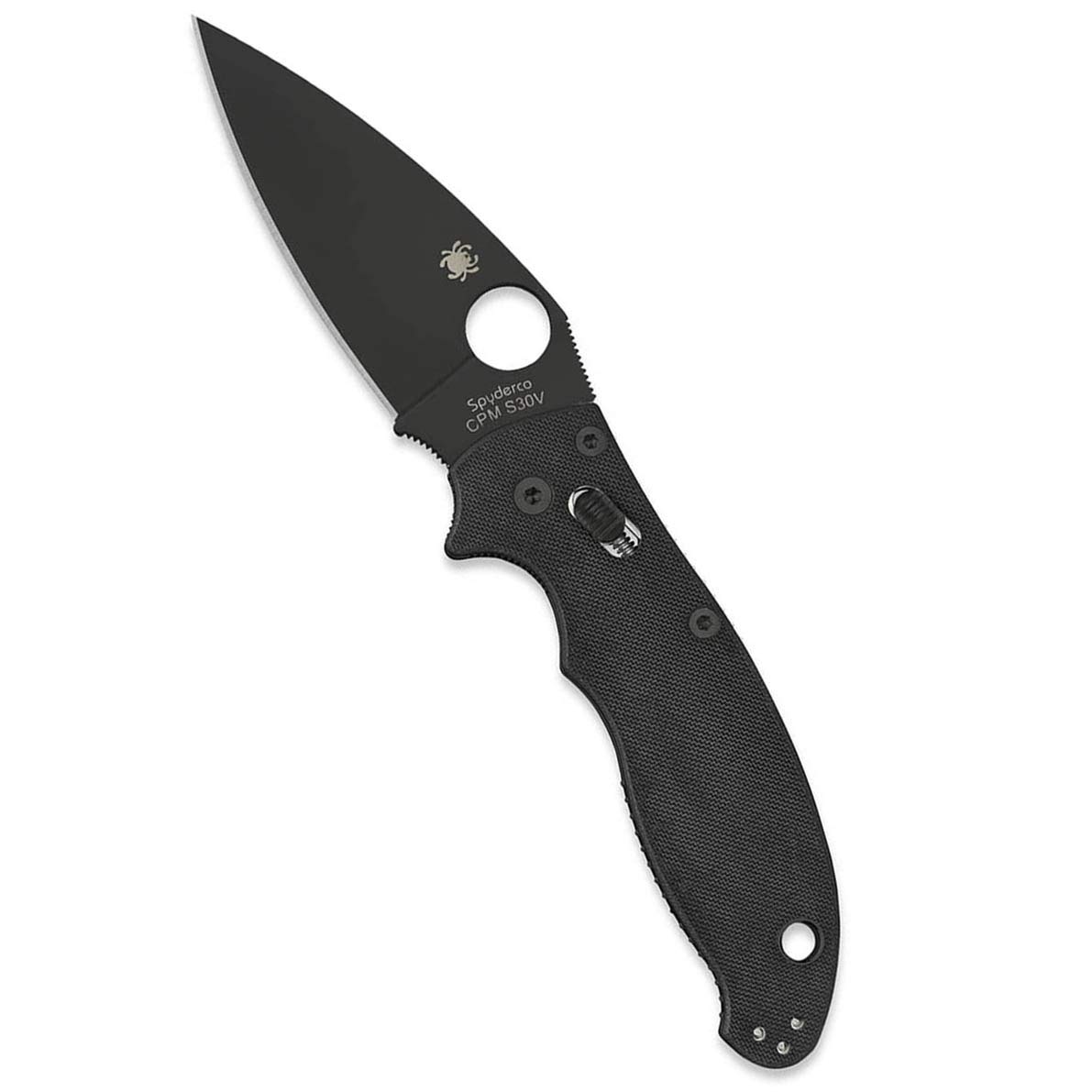 Photo 1 of Spyderco Manix 2 Signature Knife with 3.37" CPM S30V Black Steel Blade and Durable Black G-10 Handle - PlainEdge - C101GPBBK2