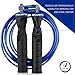 Ballistyx Jump Rope with Adjustable Speed Cable & Contoured Ball Bearing Handles - Best for Exercising, Boxing & MMA, Home Fitness & Sports Training (Blue)