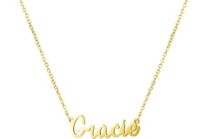 Awegift Personalized Name Necklace 18K Gold Plated New Mom Bridesmaid Gift Jewelry for Women