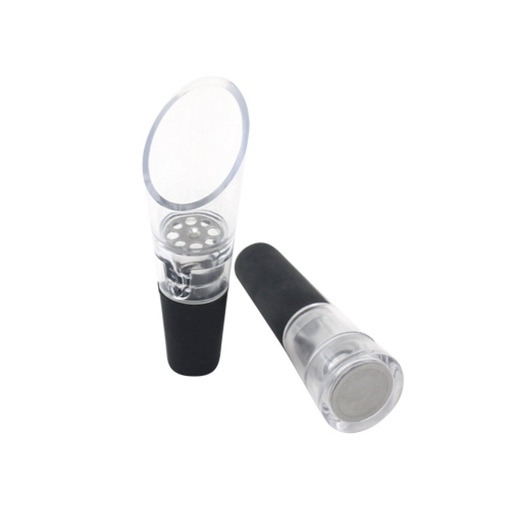 Fackelmann Plug of Wine/Decanter, Plastic, Clear/Black