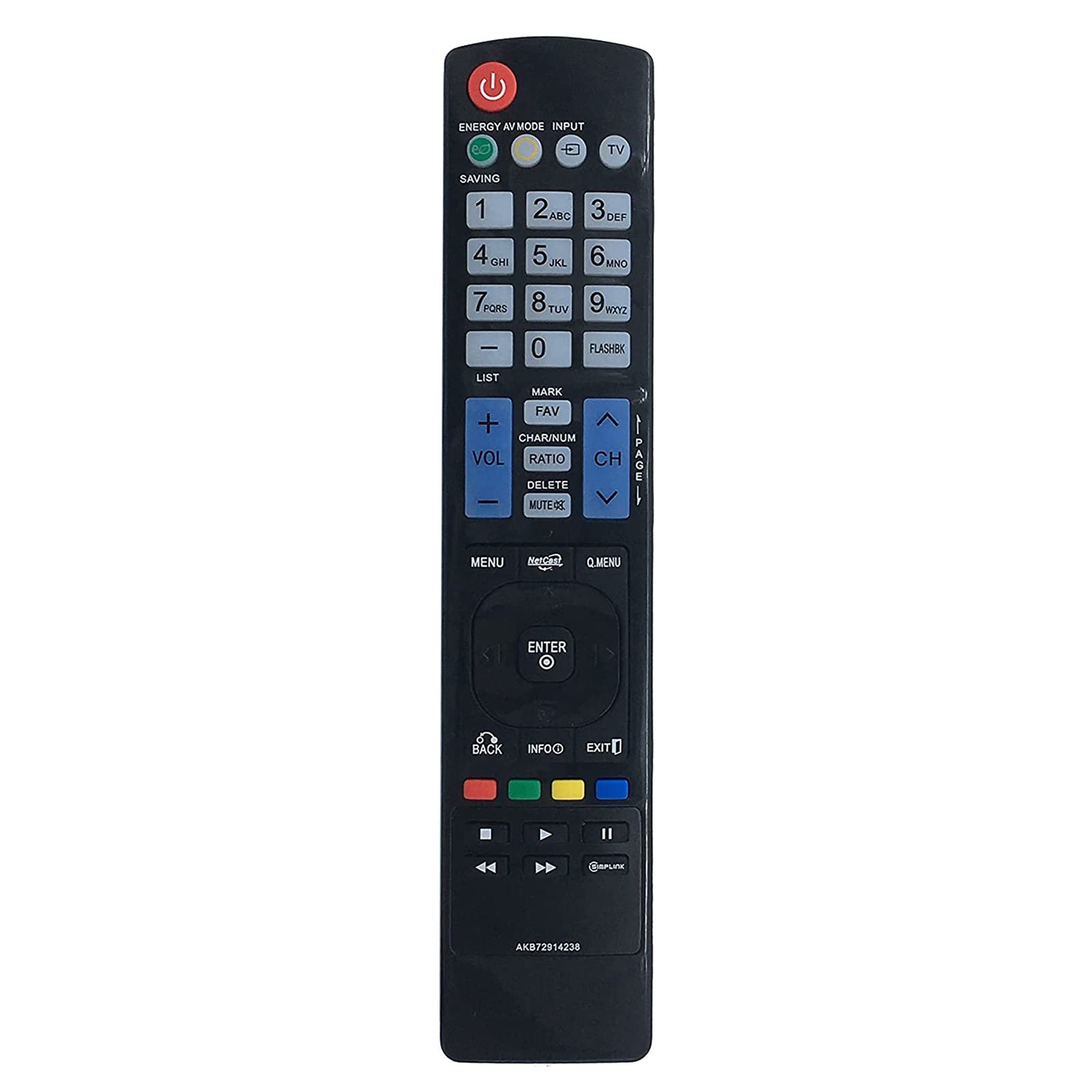 VINABTY AKB72914238 Replaced Remote Control fit for LG TV 42PJ350C-UB 50PJ350 50PJ350C 50PJ350-UB 50PJ350C-UB 42PJ340 42PJ340-UB 50PJ340 50PJ340-UB 50PJ340-UC 50PK540 50PK540-UE 60PK540 60PK540-UE