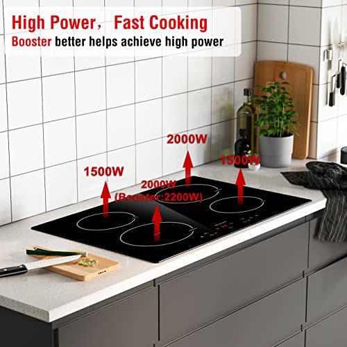 Induction Cooktop 24 inch, ECOTOUCH Electric Cooktop Counter Builtin