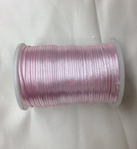 Satin Rat tail cord 2.5mm for macrame, jewelry, decorations selling per Roll/110 yard in Baby Pink, Available in 21 Colors