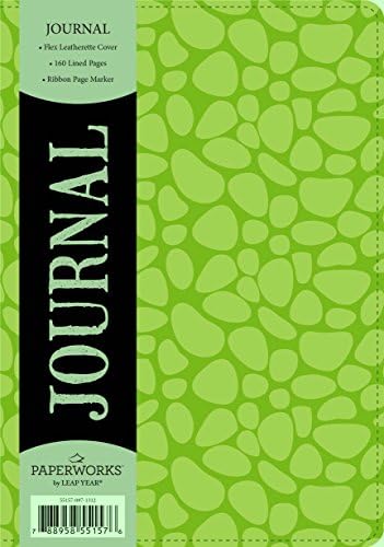 Paperworks Embossed Leatherette Journal, 160 Lined Pages (Green Pebbles)