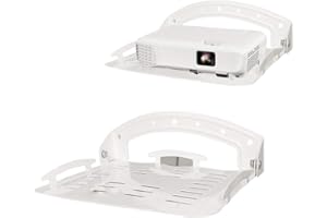 UINEHIOT Projector Shelf for Wall Mount, No Drilling Small Wall Mount Projector Stand, 90-Degree Foldable, Loading Capacity 8.8lbs, Wall Mount Shelf for Projector, Router, DVD Player, Gaming Consoles