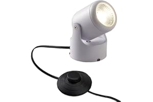 Kiven LED Accent Uplight w/Foot Switch， Handheld Sized Portable Spot Light, White