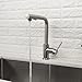 LORDEAR Modern Style Stainless Steel 2 Water Function Setting Single Handle Pull Out with Sprayer Wet Bar Brushed Nickel Kitchen Faucet, Pull Down Kitchen Sink Faucet