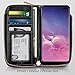 ELV Luxury Handcrafted Purse Series Designed for Samsung Galaxy S10 Plus Case, PU Vegan Leather Wallet Case Cover for Galaxy S10+ (6.4”) with Kickstand, Detachable Phone Case & Card Slots (Black)