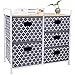 Wide Dresser Storage Tower 5 Drawer Chest, Sturdy Steel Frame, Wood Top, Easy Pull Fabric Bins,Organizer Unit for Bedroom, Playroom, Entryway, Closets, Lantern Printing Gray/White