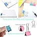 Binder Clips 90PCS Colored 6 Assorted Sizes Large Medium Small, OUHL Colorful Paper Clamps Foldback Clips for Office Schools Kitchen Home Usage (Multicolor)