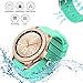 JIELIELE Compatible 20mm Watch Band, Waterproof Replacement Wristbands Straps for Samsung Gear S2 Classic/Withings (Nokia) Steel HR 40mm/ Galaxy Watch 42mm (Cyan, 20mm)