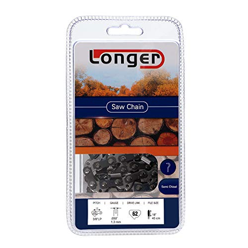 Longer 18-Inch Semi Chisel Chainsaw Chain 3/8