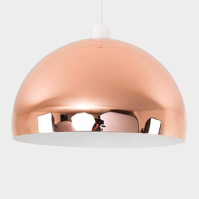 Modern Copper Effect Metal Dome Shaped Ceiling Pendant Light Shade Amazon.co.uk Lighting