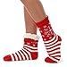 Gilbins Winter-Weight Thermal Fleece-Lined Cozy Christmas Holiday Sherpa Lined Slipper Socks, 3 Pair Pack