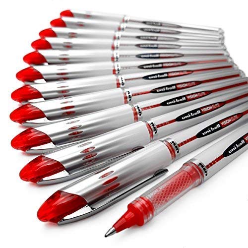 uni-ball Vision Elite - UB-200 - Liquid Ink Rollerball Pen - Box of 12 (Red)