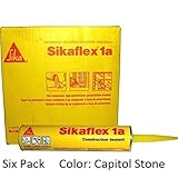Sika, Sikaflex 1A, One Part Polyurethane Caulk, 10.3 Fl Oz, Color: Capitol Tan, Six Pack