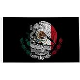 Mexico Flags 3x5 FT Mexican Banner Funny Home Yard House Garden Flags Holiday Party Indoor Outdoor Decorations UV Fade Resistant Vivid Color Durable (Black Mexico)