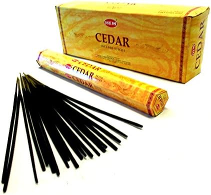 Cedar Incense Sticks Hem brand - 1 pack of approximately 20 sticks