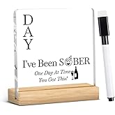 Sobriety Gifts for Men Women Sober Proud of You Gifts Addiction Recovery Alcoholics Anonymous Gift motivational Office Desk Decor for Women Men Acrylic Sign