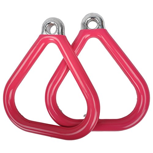 Swing Set Stuff Inc. Commercial Triangle Trapeze Rings with SSS Logo Sticker Playground Attachment, Pink