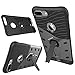 iPhone 7 Case, Moonmini Heavy Duty Shockproof Dual Layer Hybrid Armor Defender Full Body Protective Cover with 360 Degree Rotating Kickstand for iPhone 7 (2016 Version) - Black + Dark Gray