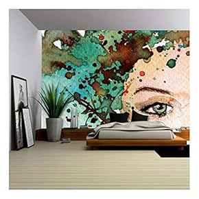 Illustration Depicting a Figure of a Young and Beautiful Woman - Removable Wall Mural | Self-Adhesive Large Wallpaper - 66x96 inches