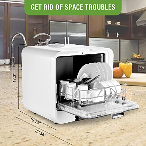 Portable Countertop Dishwasher with 4 Washing