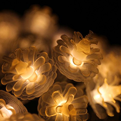 ElementDigital Battery Pinecone String Lights Christmas Party LED Light String Pine Nuts Decoration Fairy Lights for Birthday Parties Thanksgiving Decorative Christmas Tree Lights (20 LEDs 16ft) - Thumbnail 4