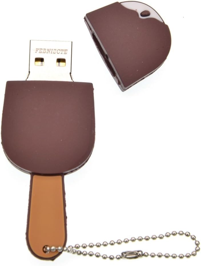 16GB USB 2.0 Memory Stick Flash Drive - Cute Chocolate Ice Cream 16 GB Pendrive Funny USB Stick - FEBNISCTE Lovely Thumb Drive for Data Storage Gift in Graduation/New Year