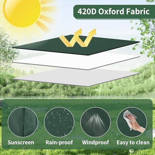 IBC Tank Cover, 420D Water Tank Cover, Cover for IBC 1000L Tank – Anti-UV and Dustproof Cover with Zip Storage Bag (116 x 100 x 120 cm) (Green)