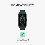 kwmobile 2x Straps for Huawei Band 6 Silicone Replacement Bands Black/Moss Green view 6