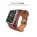 MoKo Band for Apple Watch Series 3 Bands, Genuine Leather Smart Watch Band Cuff Strap Replacement for 42mm Apple Watch 2017 Series 3 / 2 / 1, RED (Not Fit 38mm Versions)